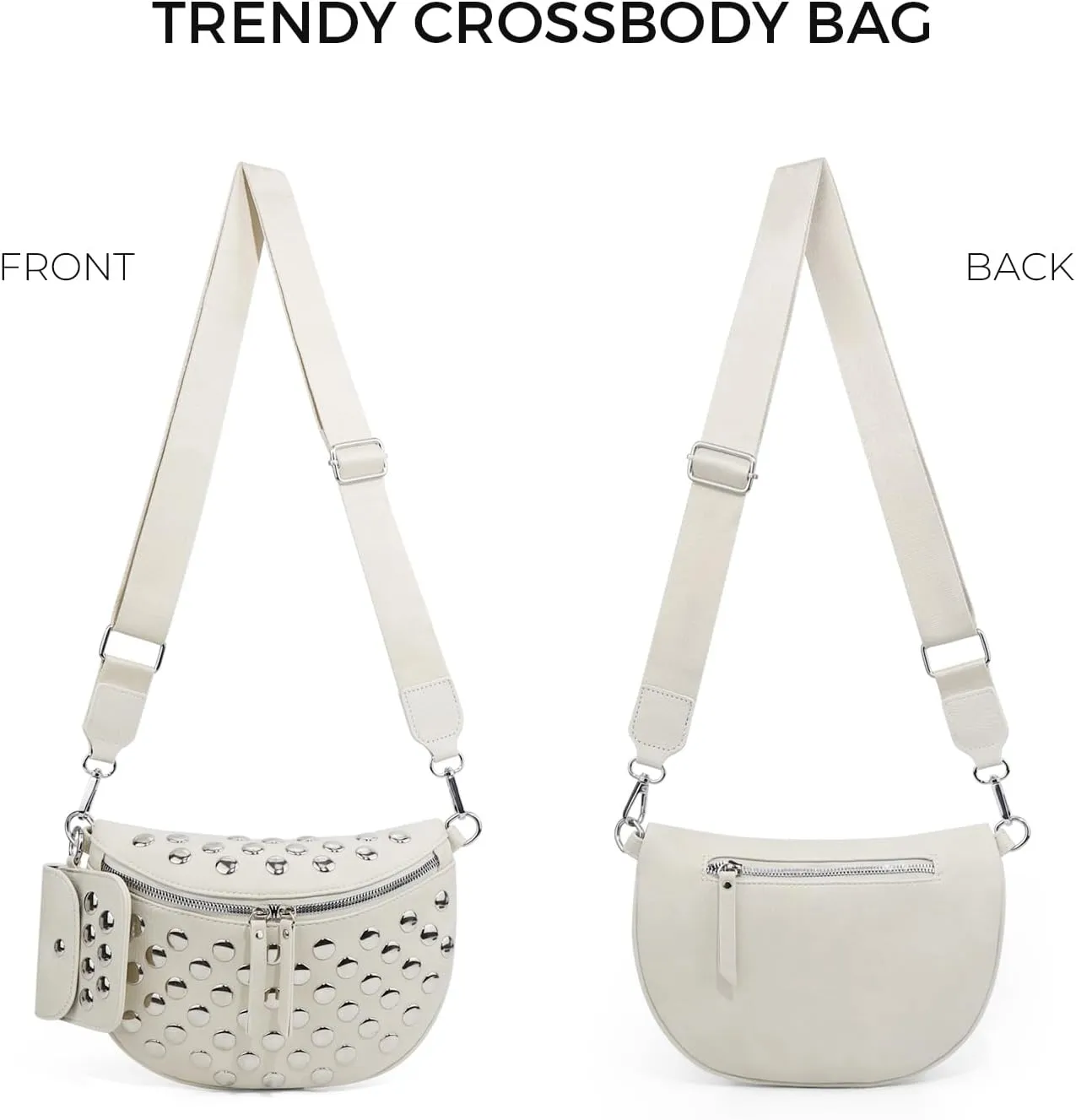 2 Pcs Checkered Crossbody Bags for Women Bum Bag Checkered Cross Body Sling Backpack Hobo Satchels Shoulder Wallet Purses