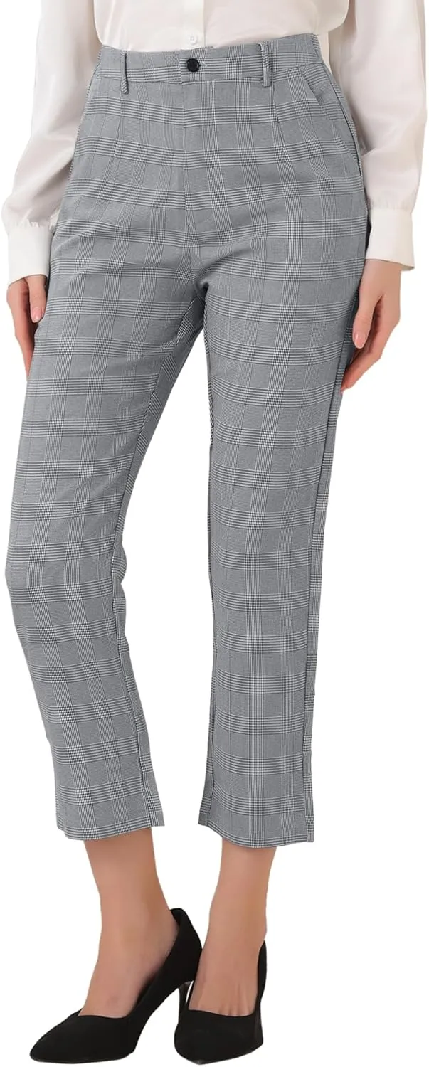 Allegra K Women's Work Dress Pants High Waisted Office Ankle Pants
