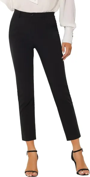 Allegra K Women's Work Dress Pants High Waisted Office Ankle Pants