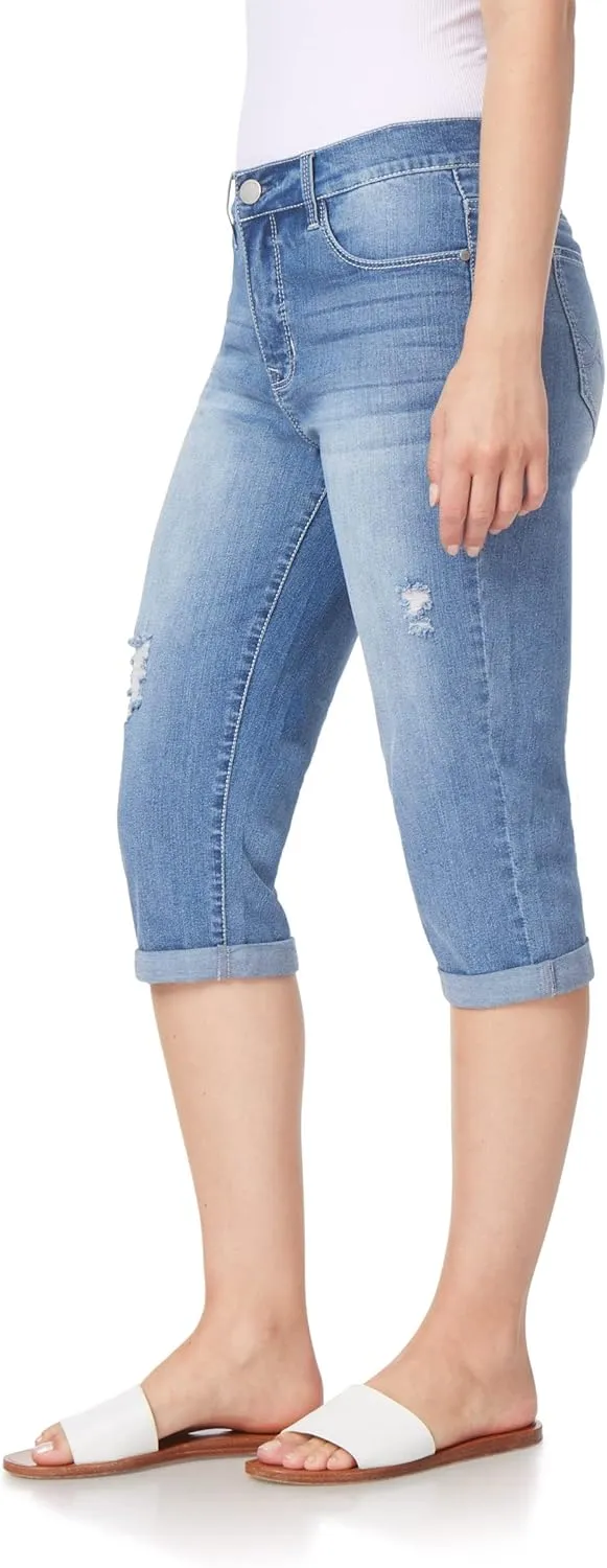 Angels Forever Young Women's Forever Skinny Mid-Rise 17" Inseam Capri Jeans (Available in Plus Sizes)