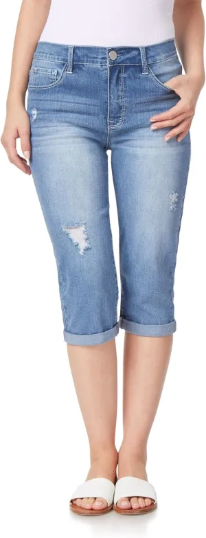 Angels Forever Young Women's Forever Skinny Mid-Rise 17" Inseam Capri Jeans (Available in Plus Sizes)