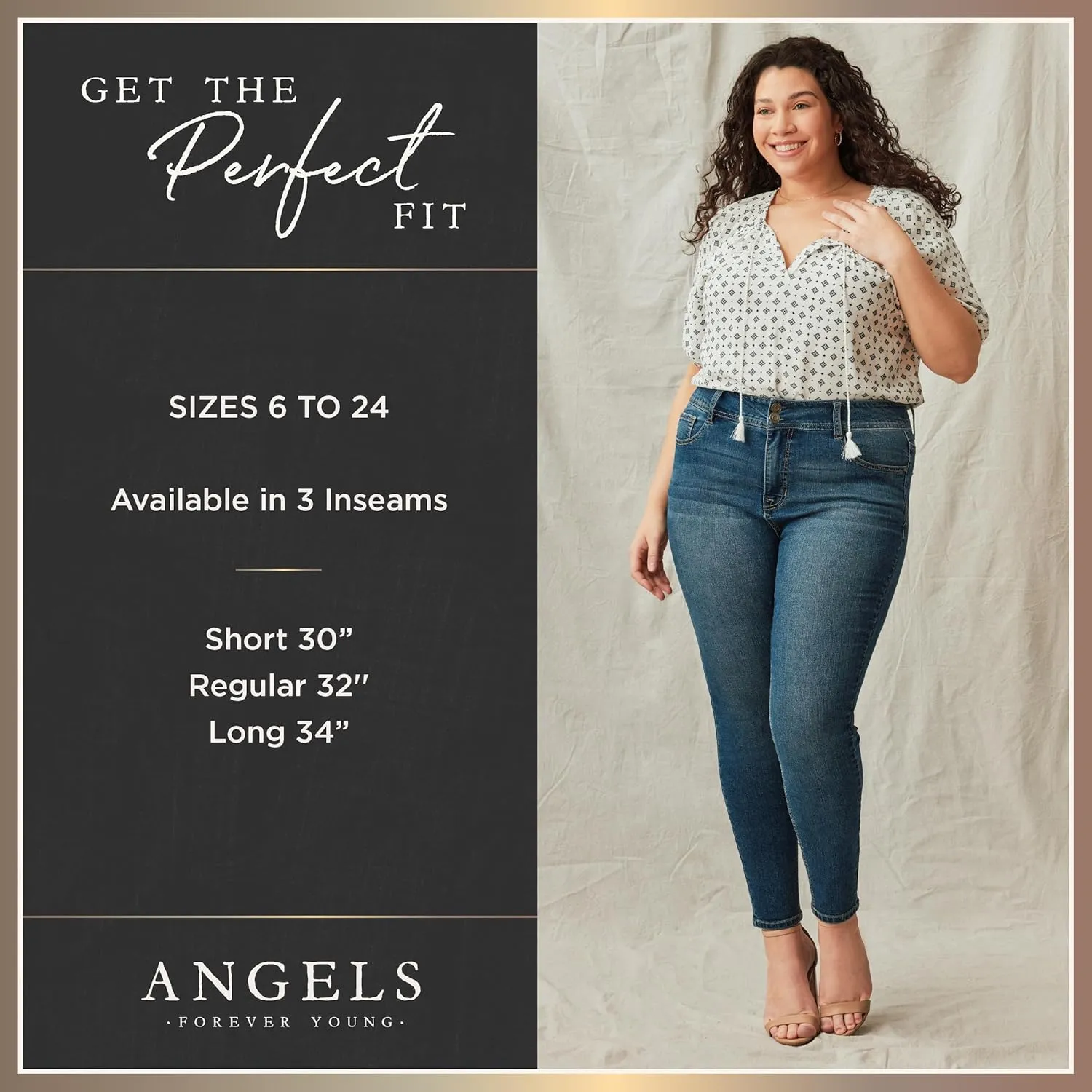 Angels Forever Young Women's Forever Skinny Mid-Rise 17" Inseam Capri Jeans (Available in Plus Sizes)