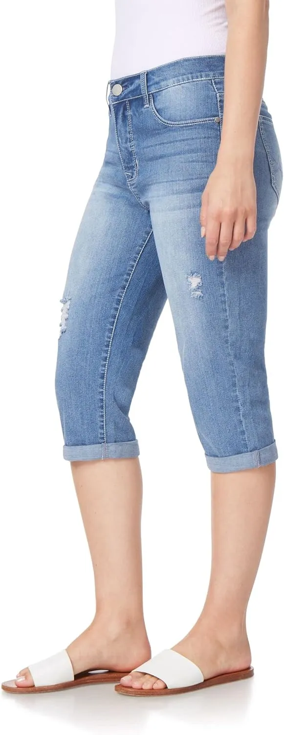 Angels Forever Young Women's Forever Skinny Mid-Rise 17" Inseam Capri Jeans (Available in Plus Sizes)