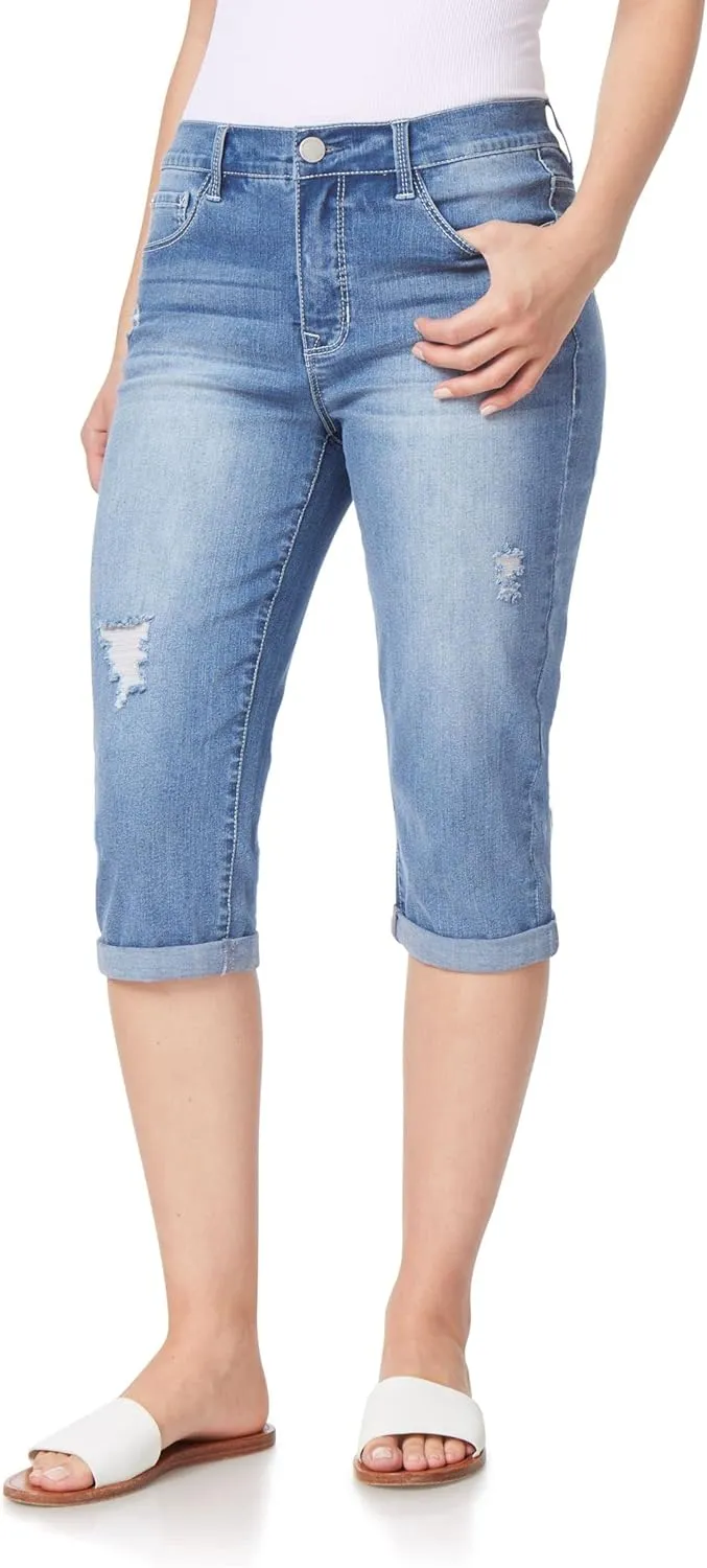 Angels Forever Young Women's Forever Skinny Mid-Rise 17" Inseam Capri Jeans (Available in Plus Sizes)