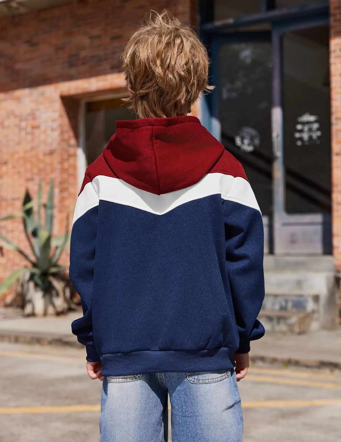 Arshiner Boy's Color Block Pullover Fleece Hoodie Long Sleeve Casual Sweatshirt with Pocket Age 3-13 Years