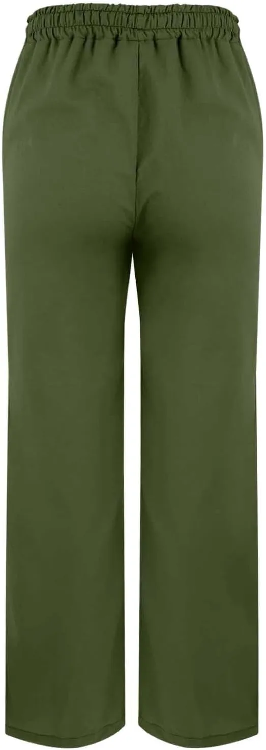 Baggy Linen Pants Women Summer Boho Lightweight High Waist Palazzo Pant Loose Comfy Straight Leg Pants with Pockets
