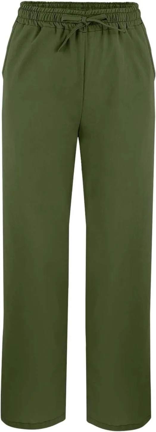 Baggy Linen Pants Women Summer Boho Lightweight High Waist Palazzo Pant Loose Comfy Straight Leg Pants with Pockets
