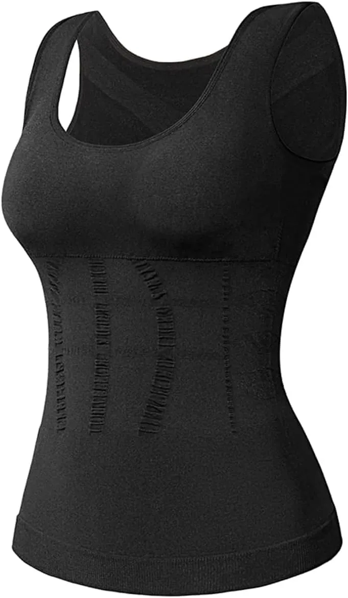 Body Shaper Tummy Control Shapeware Smooth Body Shaping Camisole Tank Tops Women Shapewear Slimming Underwear Shaper Corset, Small, White