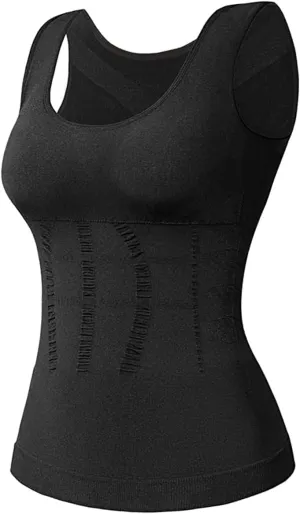 Body Shaper Tummy Control Shapeware Smooth Body Shaping Camisole Tank Tops Women Shapewear Slimming Underwear Shaper Corset, Small, White