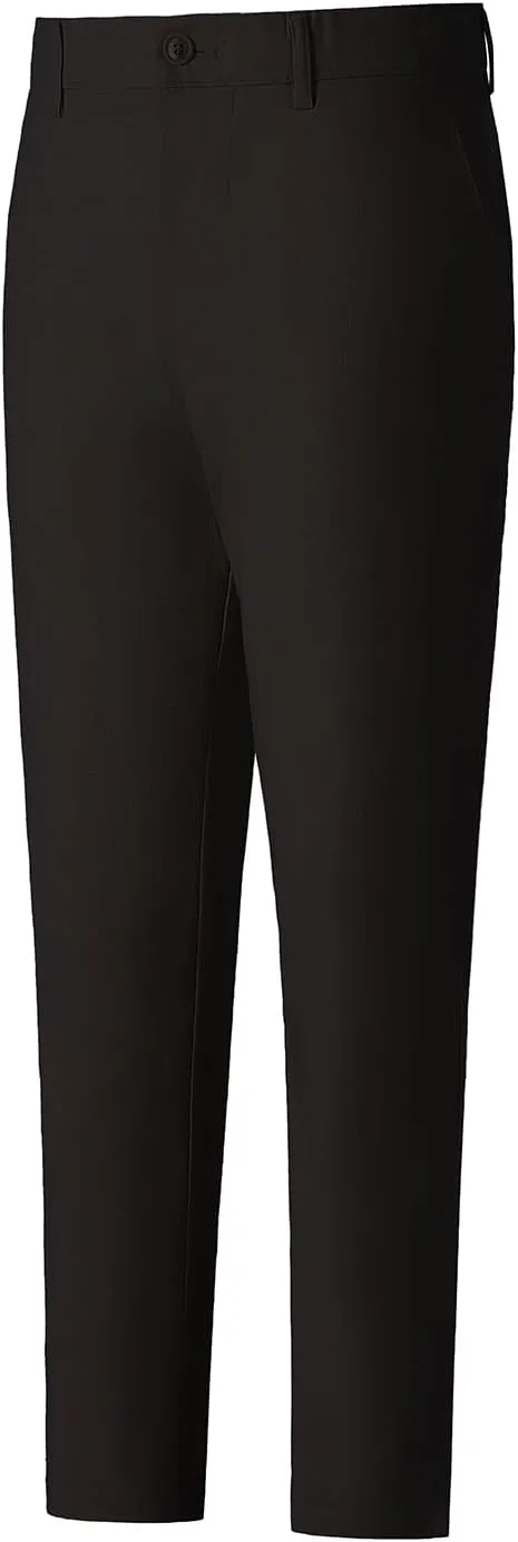 Boys' Linen Pants Lightweight Flat Front Dress Pants Kids School Uniform
