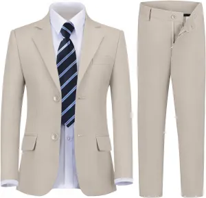 Boy's Suit 5pcs Tuxedo Suit for Toddler Set Formal Slim Fit Jacket Pants Shirt Dress Ring Bearer Outfit for Kids with Tie