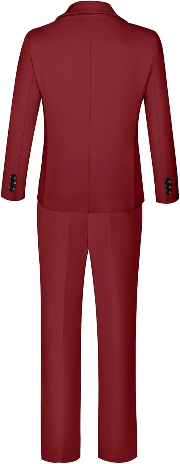 Boys Suits Slim Fit 5 Piece Toddler Tuxedo Suit Set for Teen Boy Formal Dress Clothes Peaked Lapel Kids Wedding Outfit