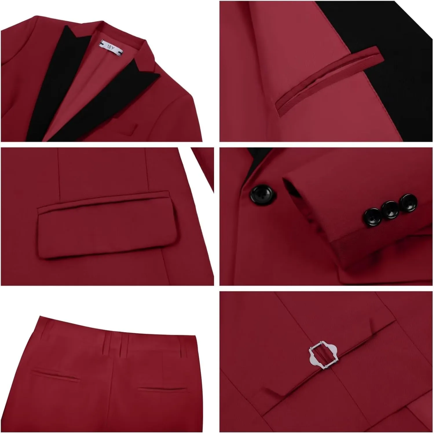 Boys Suits Slim Fit 5 Piece Toddler Tuxedo Suit Set for Teen Boy Formal Dress Clothes Peaked Lapel Kids Wedding Outfit