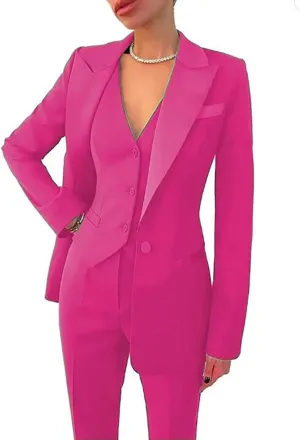 Business Women Suits 3 Piece Office Suit Set Slim Fit Blazer Vest Pants for Women