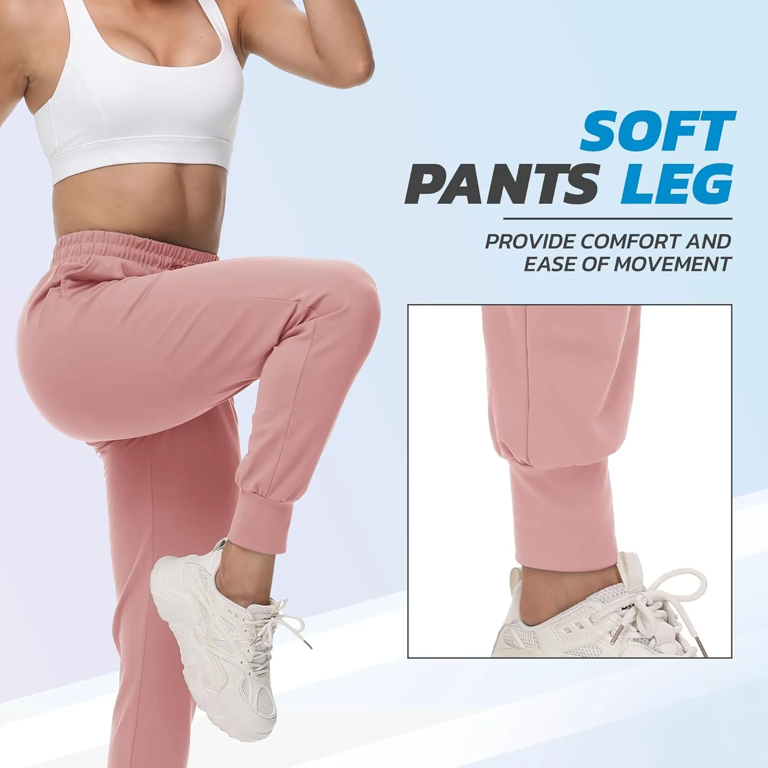 CAMPSNAIL 4 Pack Joggers for Women - Sweatpants with Pockets Lightweight Comfy Yoga Pants for Workout Travel Lounge