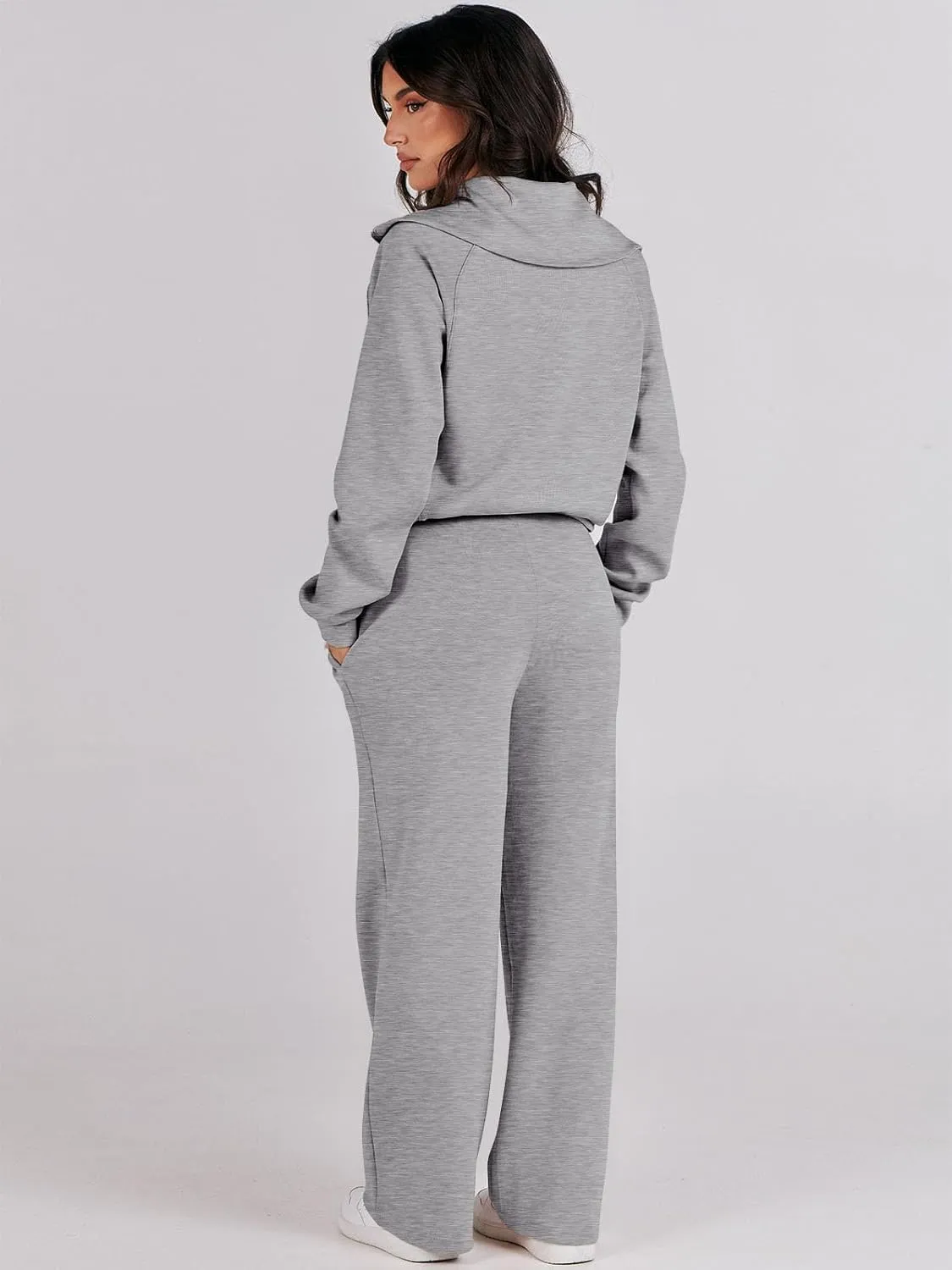Caracilia Womens 2 Piece Outfits Lounge Sets Oversized Sweatshirt Sweatpants Sweatsuit Matching Sweat Set 2024 Fall Tracksuit