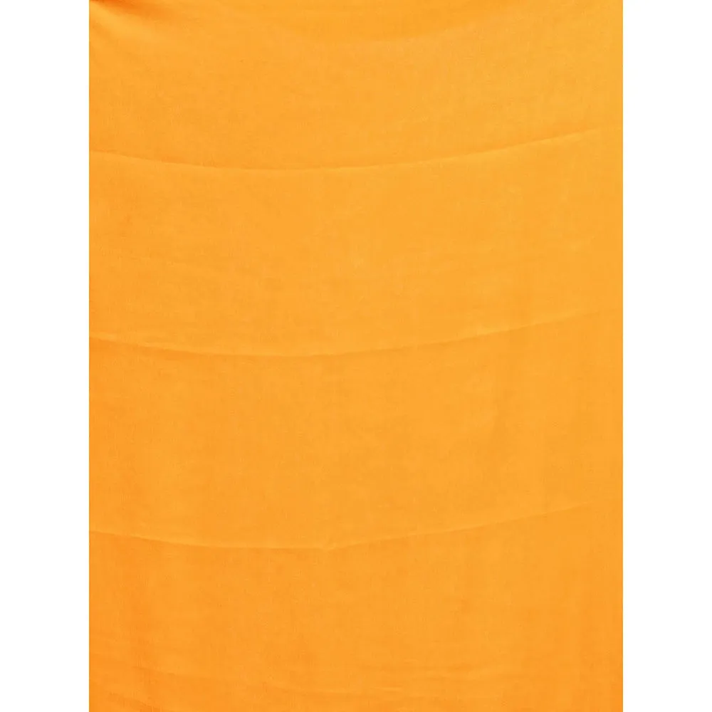 CHARUKRITI Yellow Georgette Kurta with Palazzo and Dupatta with Beads Work (Set of 3)