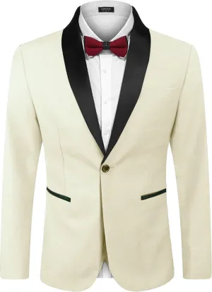 COOFANDY Men's Tuxedo Jacket One Button Dress Suit Blazer Jacket for Wedding Dinner Prom Party