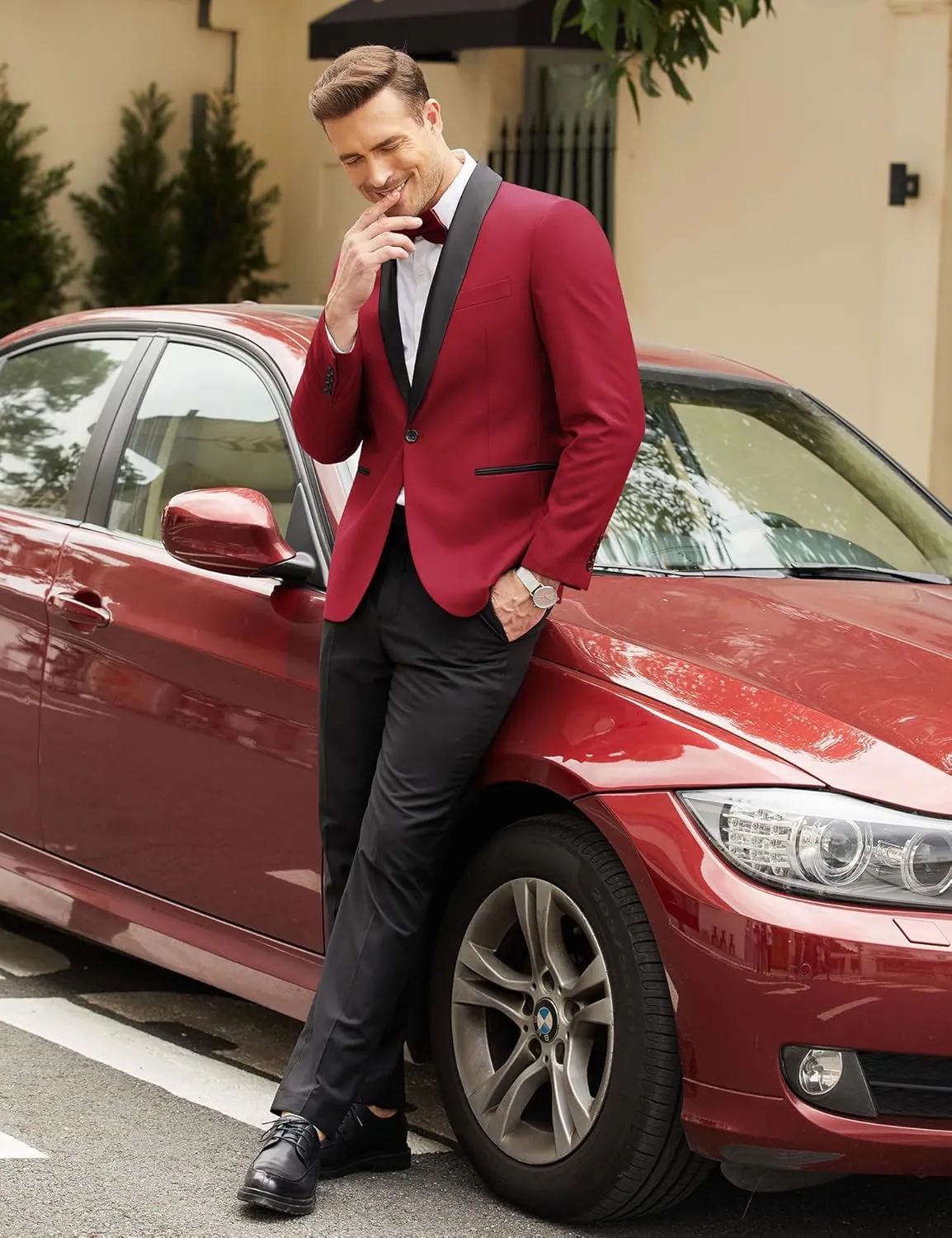 COOFANDY Men's Tuxedo Jacket One Button Dress Suit Blazer Jacket for Wedding Dinner Prom Party