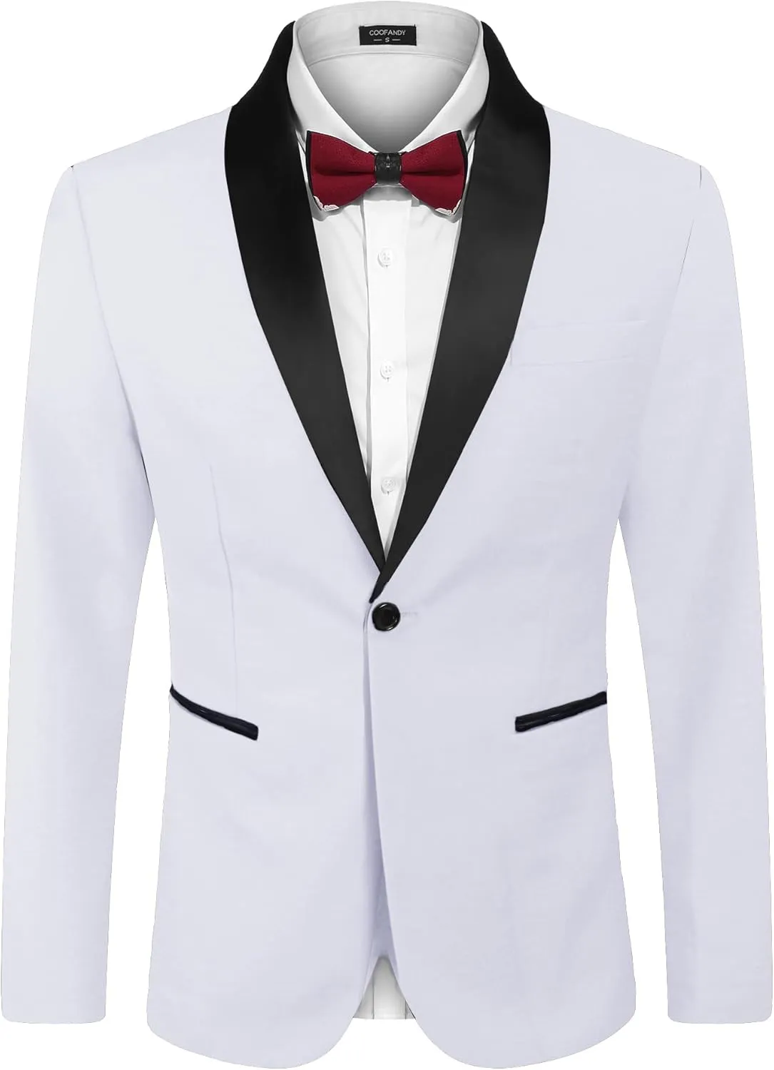COOFANDY Men's Tuxedo Jacket One Button Dress Suit Blazer Jacket for Wedding Dinner Prom Party