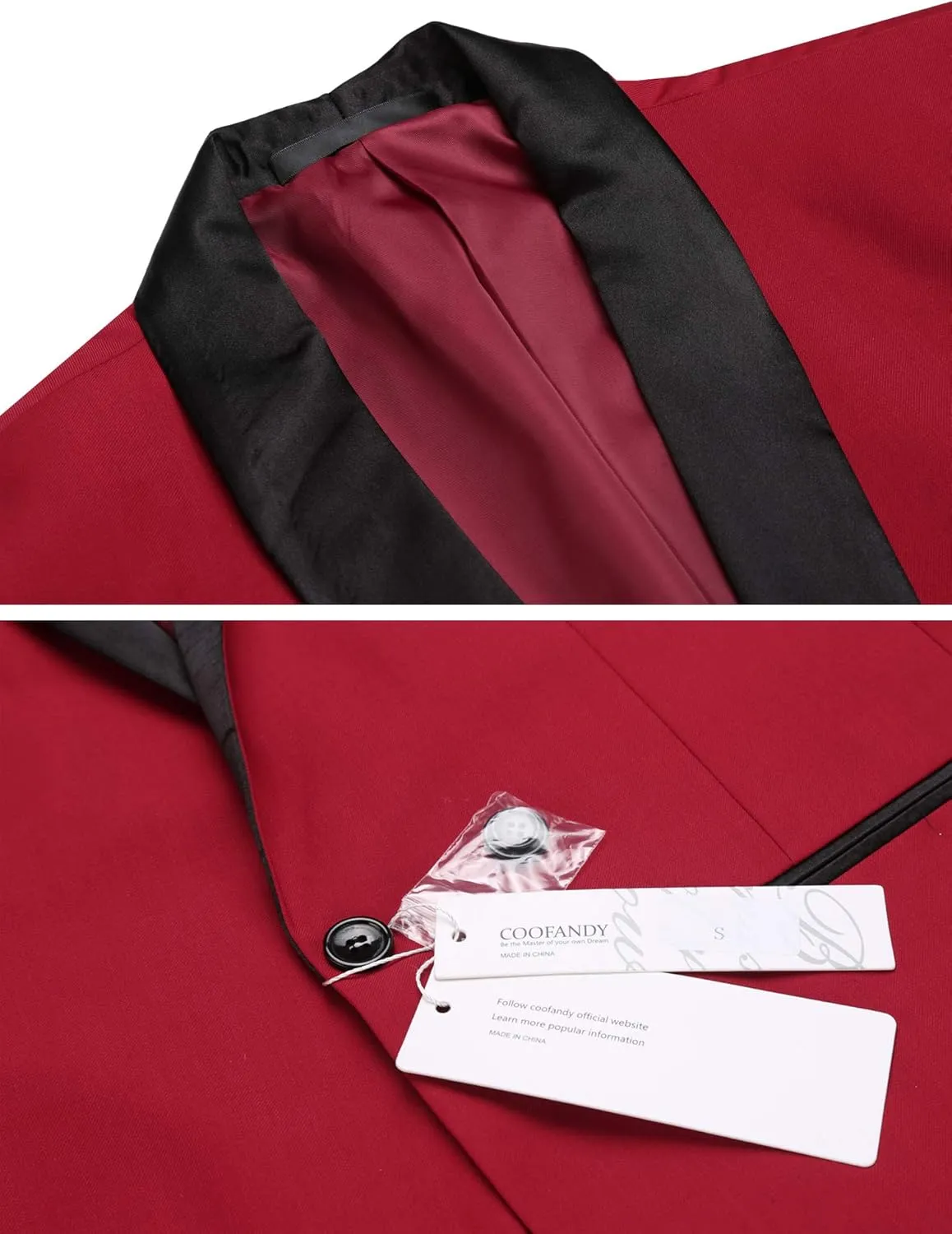 COOFANDY Men's Tuxedo Jacket One Button Dress Suit Blazer Jacket for Wedding Dinner Prom Party