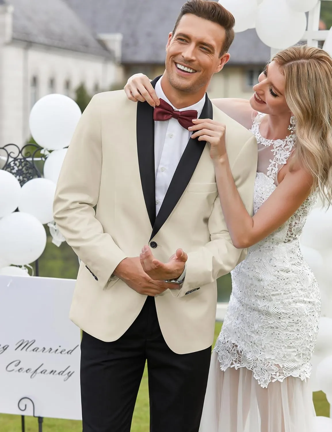 COOFANDY Men's Tuxedo Jacket One Button Dress Suit Blazer Jacket for Wedding Dinner Prom Party