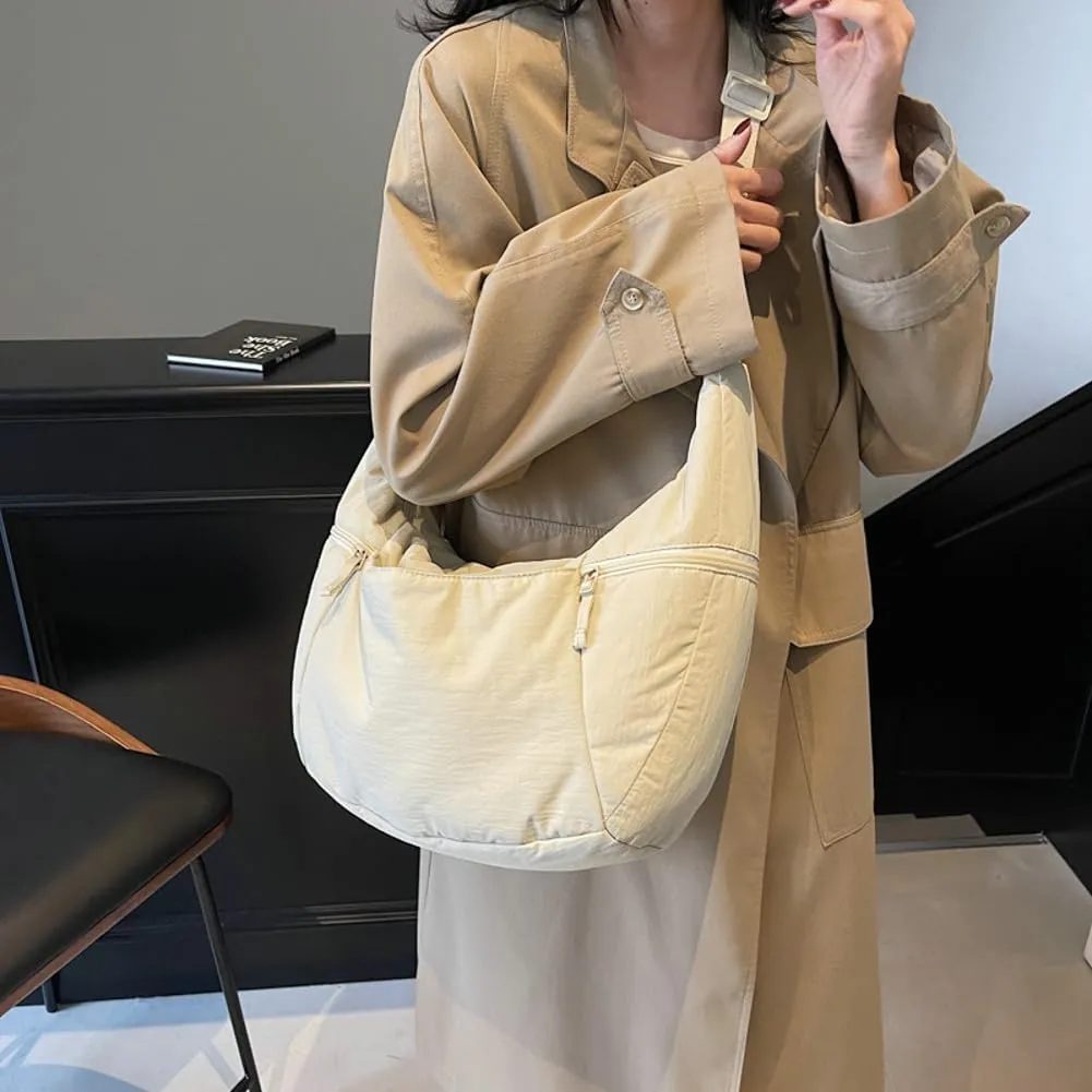 corduroy Crossbody Bag for Women Lightweight Underarm Shoulder Purse Trendy Crescent Sling Hobo Bags Cute Tote Handbag 2025