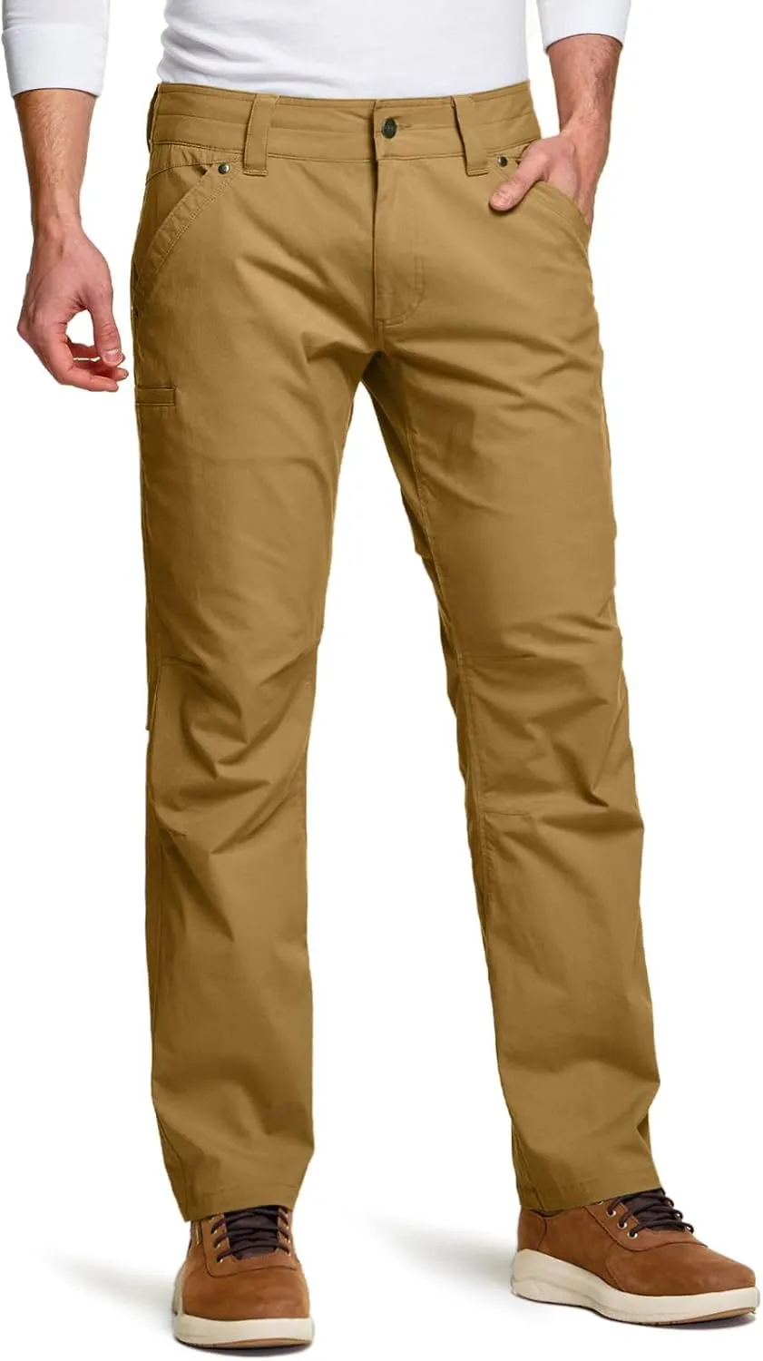 CQR Men's Vent Stretch Pants, Quick Dry Lightweight Casual Cargo Pants, Water Resistant Straight-Fit Utility Work Pants