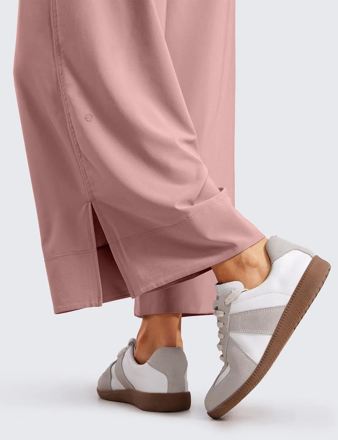 CRZ YOGA Lightweight Wide Leg Cropped Pants for Women 25" High Waisted Loose Casual Lounge Travel Work Sweatpants Summer