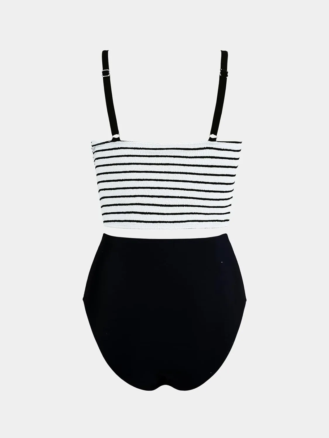 CUPSHE Women's Tankini Sets Square Neck Elastic High Waisted Two Piece Bathing Suits Adjustable Straps Swimwear