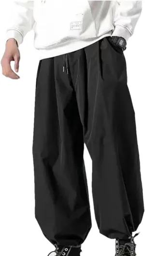 Dcvmvmn Men Casual Pants Mens Fashion Trousers Male Oversize Harem Pants Black