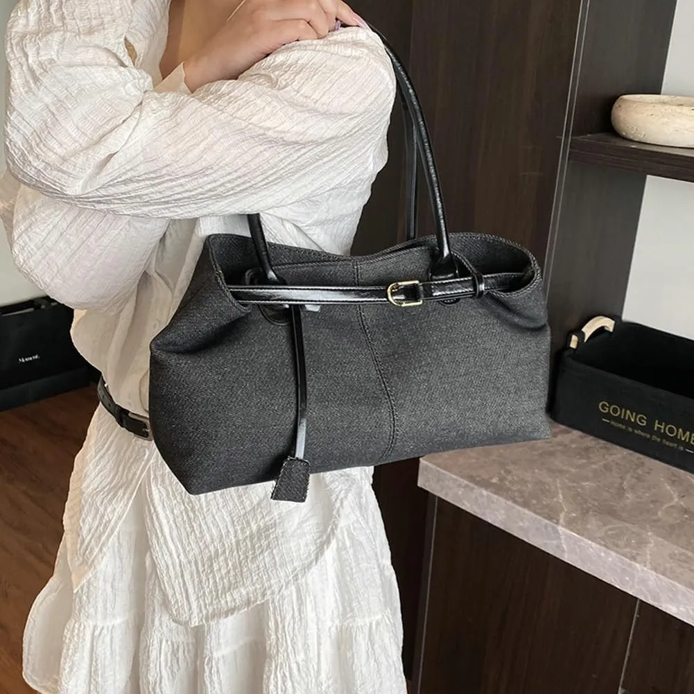 Denim Hobo Bags Women Summer Beach Bag Cute Underarm Shoulder Crossbody Purse Trendy Travel Crescent Tote Handbag 2025