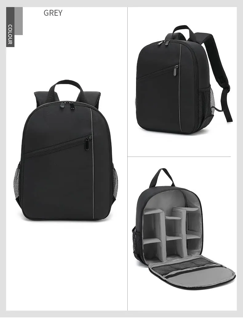 Digital DSLR Camera Waterproof Sling Backpack Shoulder Bag For Women And Men Teenagers (Grey)