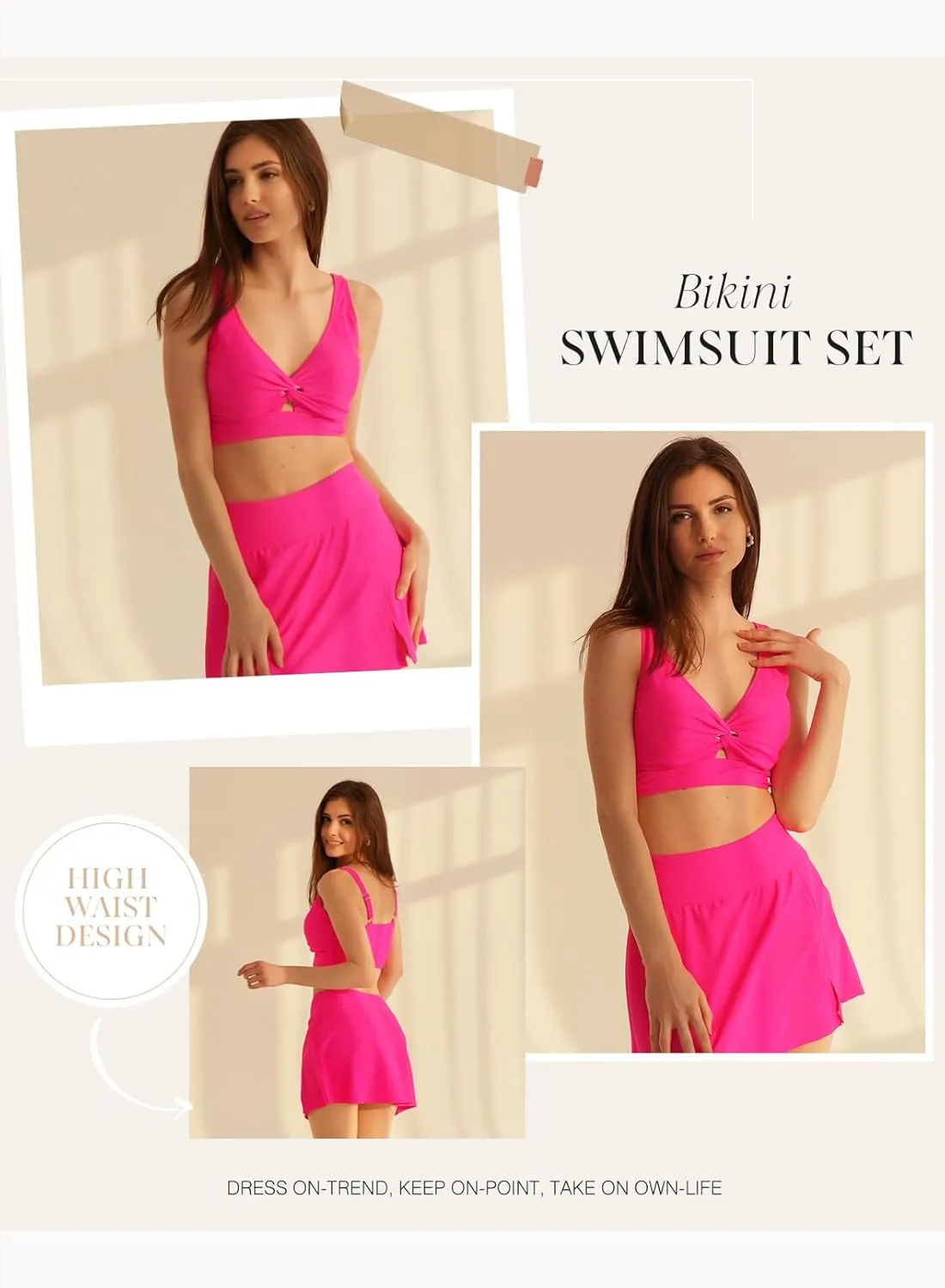 Dokotoo Bikini Set for Women Swimsuits 2025 Swim Skirts with Removable Pads Bathing Suit