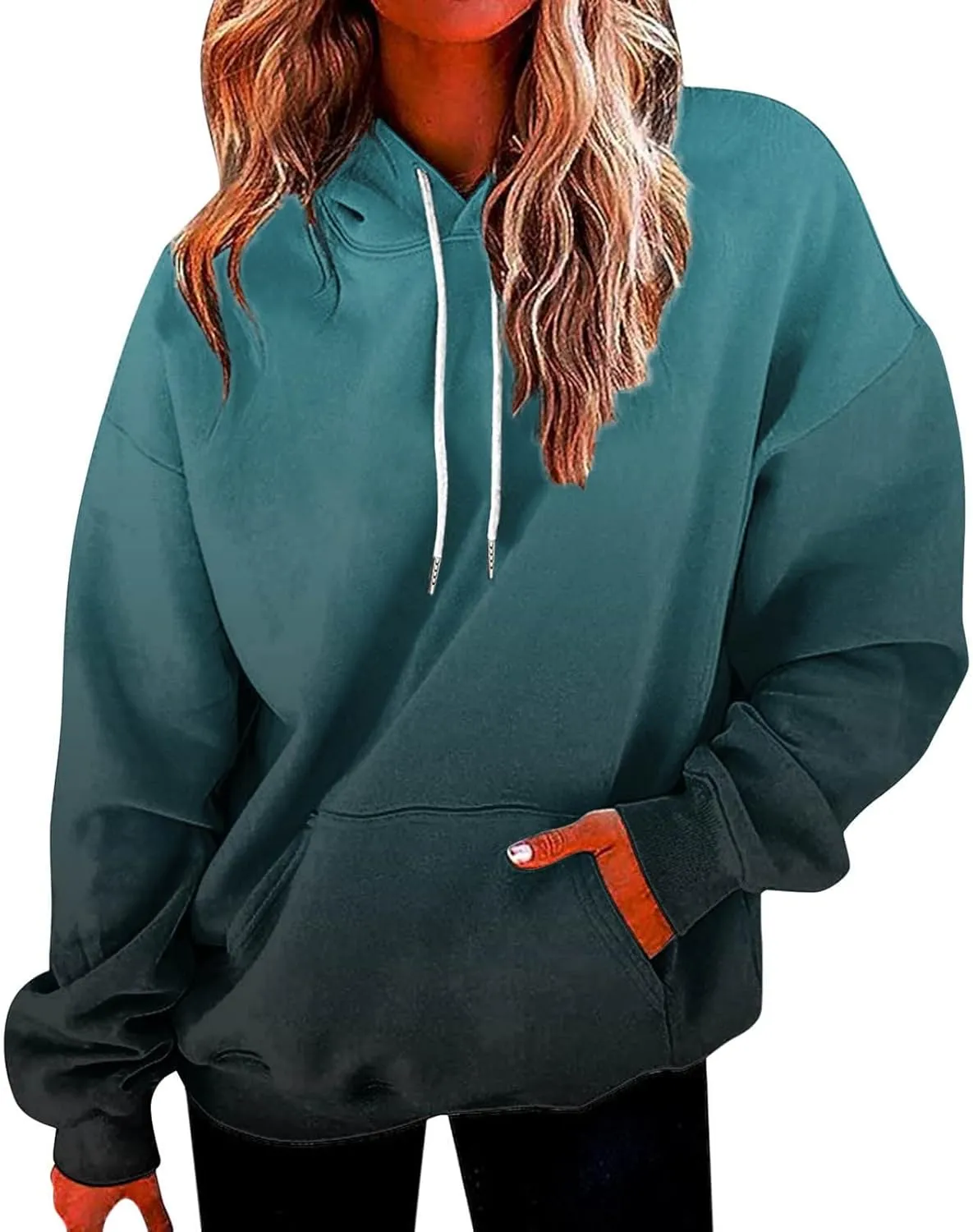 DOLKFU Women's Tie Dye Oversized Hoodies Rainbow Pullover Shirt Cute Long Sleeve Sweatshirts Teen Girls Trendy Clothes 2023