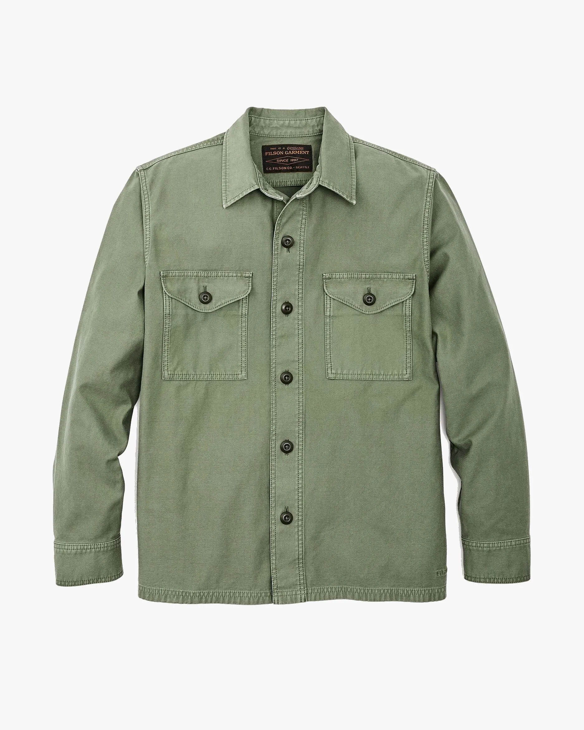 Filson Reverse Sateen Field Jac-Shirt - Washed Fatigue Green