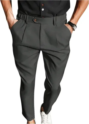 Floerns Men's Straight Leg Dress Pants Tapered Pleated Business Work Pants
