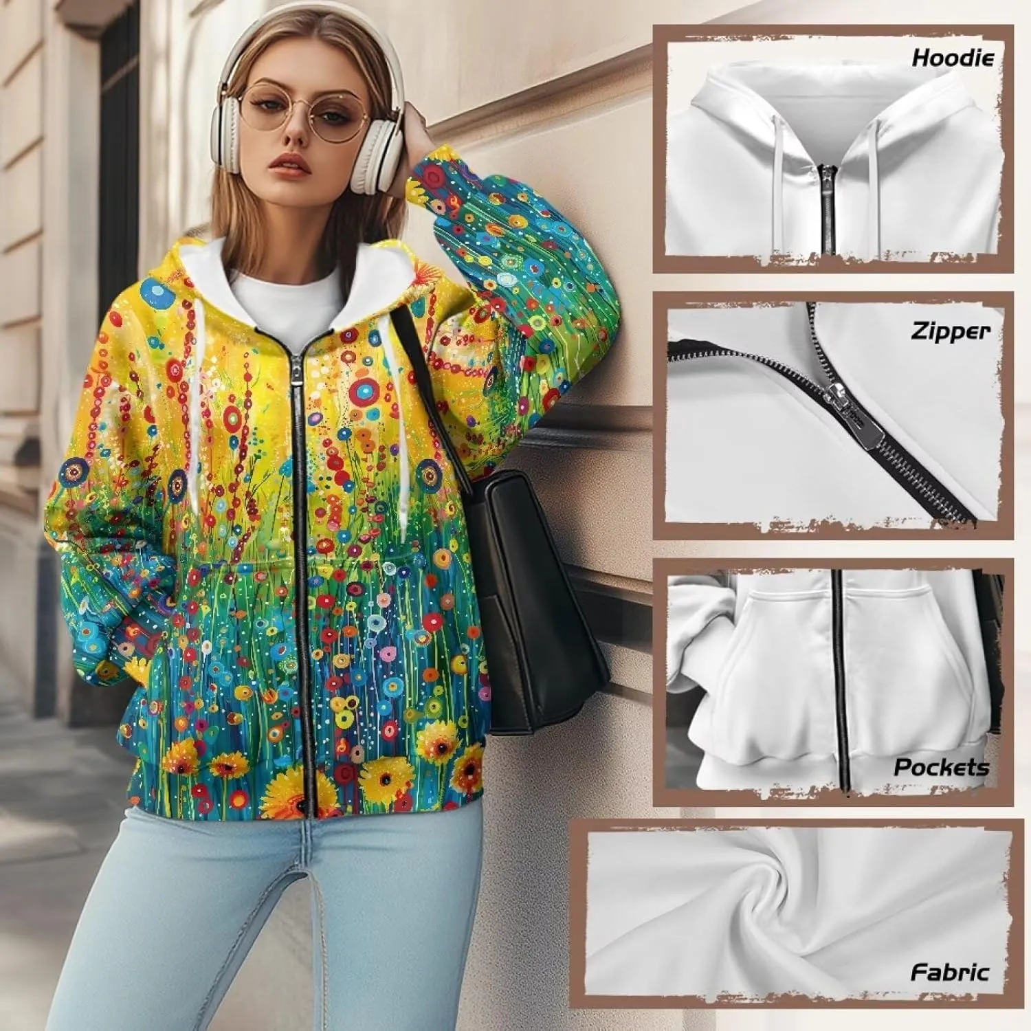 Forchrinse Red Ladybug Zip Up Hoodie for Women Long Sleeve Causal Y2K Hoodie Ladybug Oversized Sweatshirts Fall Pullover Tops