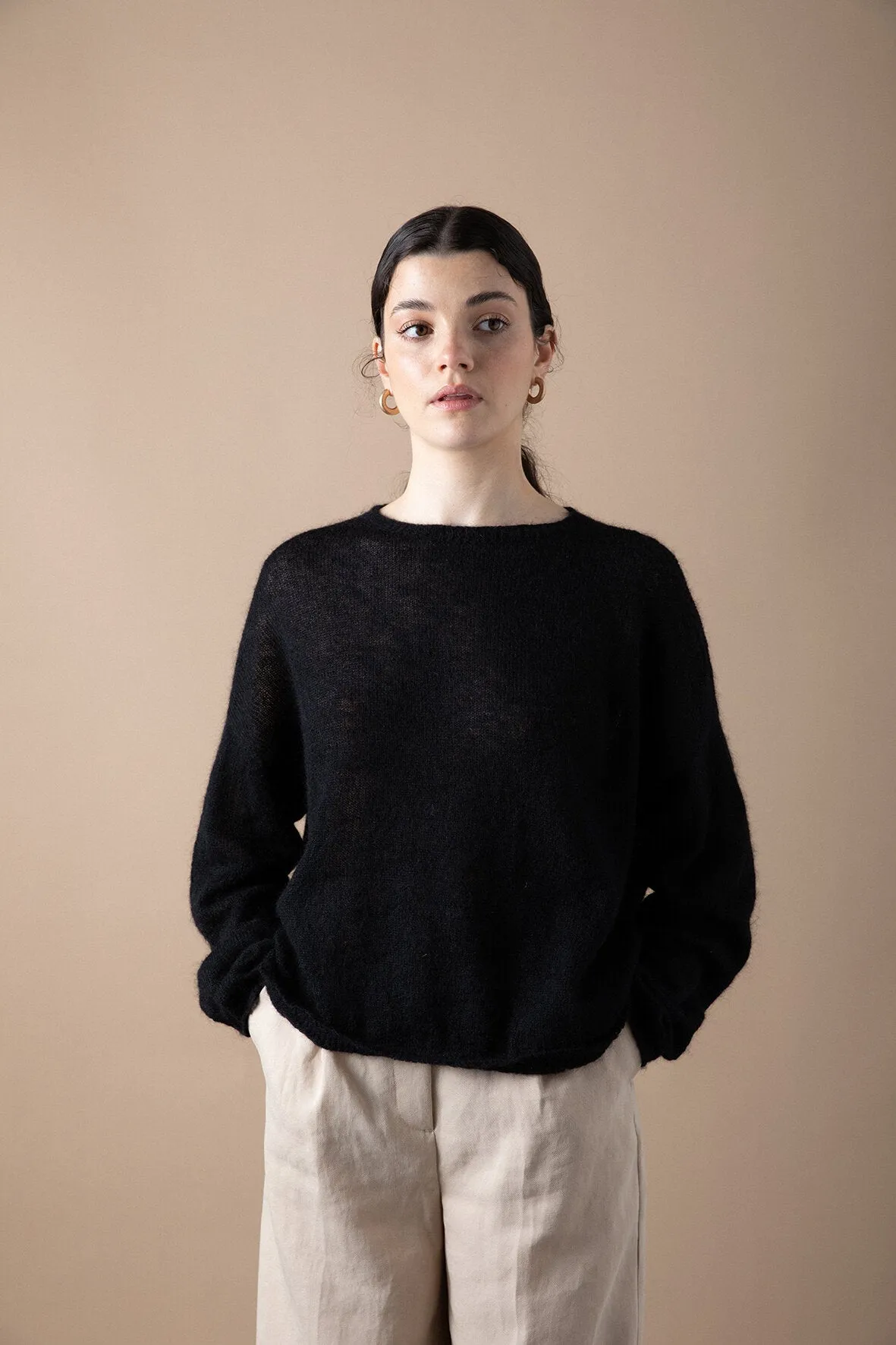 Francie Feather Knit Black