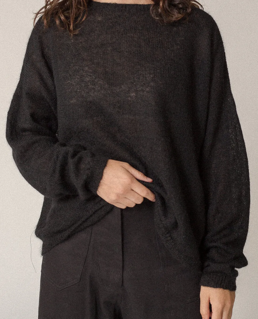 Francie Feather Knit Black