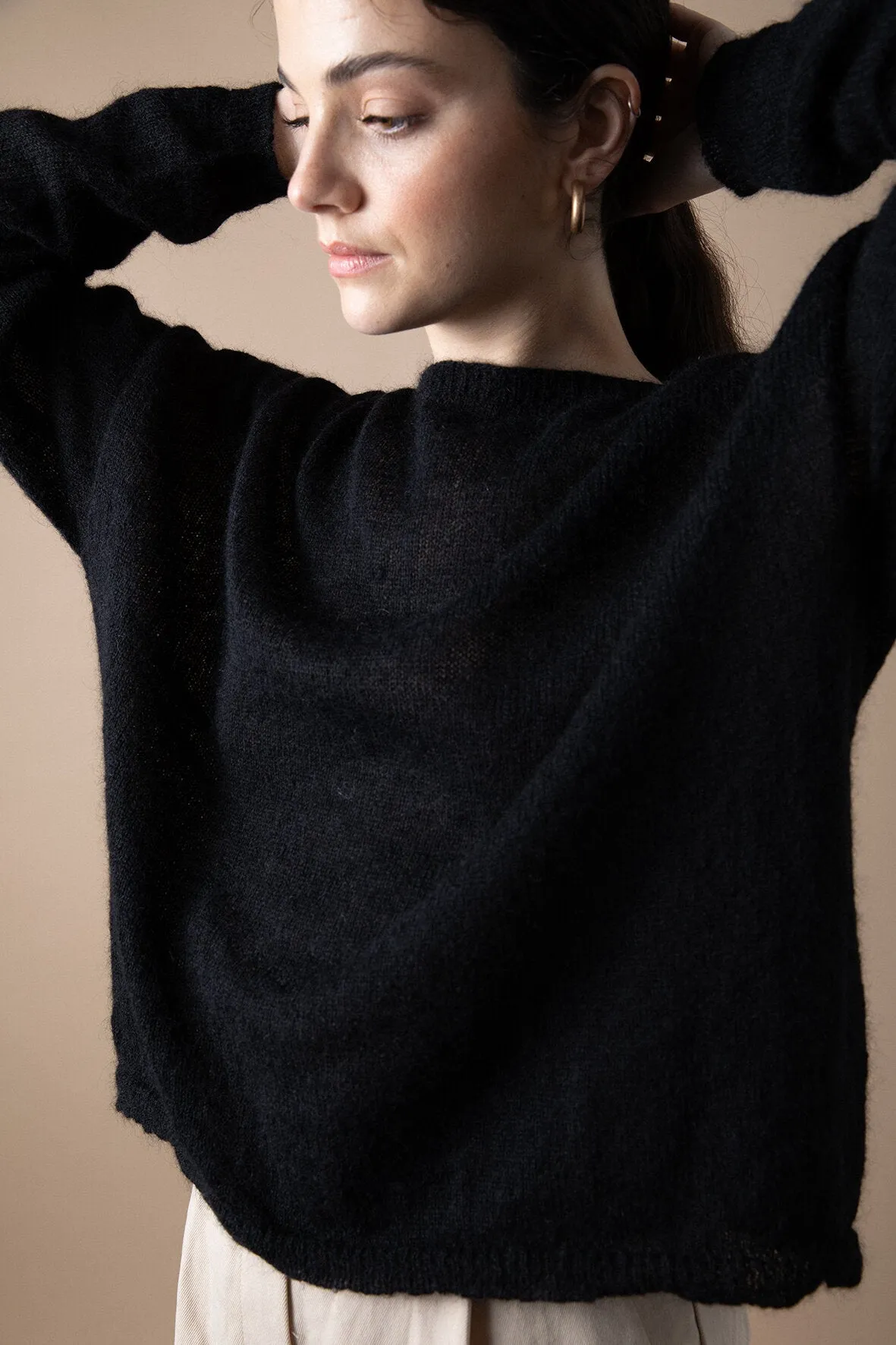 Francie Feather Knit Black