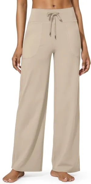 G4Free Wide Leg Pants for Women Yoga Pants High Waist Sweatpants with Pockets Stretch Lounge Pants Comfy Workout