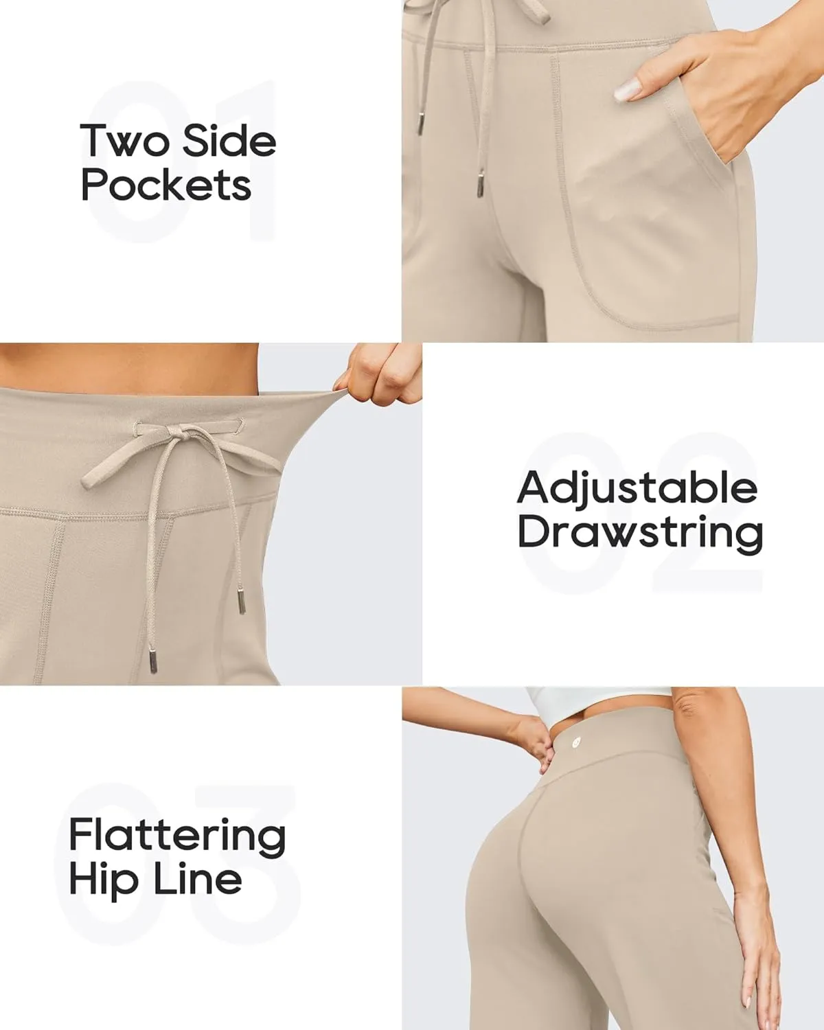 G4Free Wide Leg Pants for Women Yoga Pants High Waist Sweatpants with Pockets Stretch Lounge Pants Comfy Workout