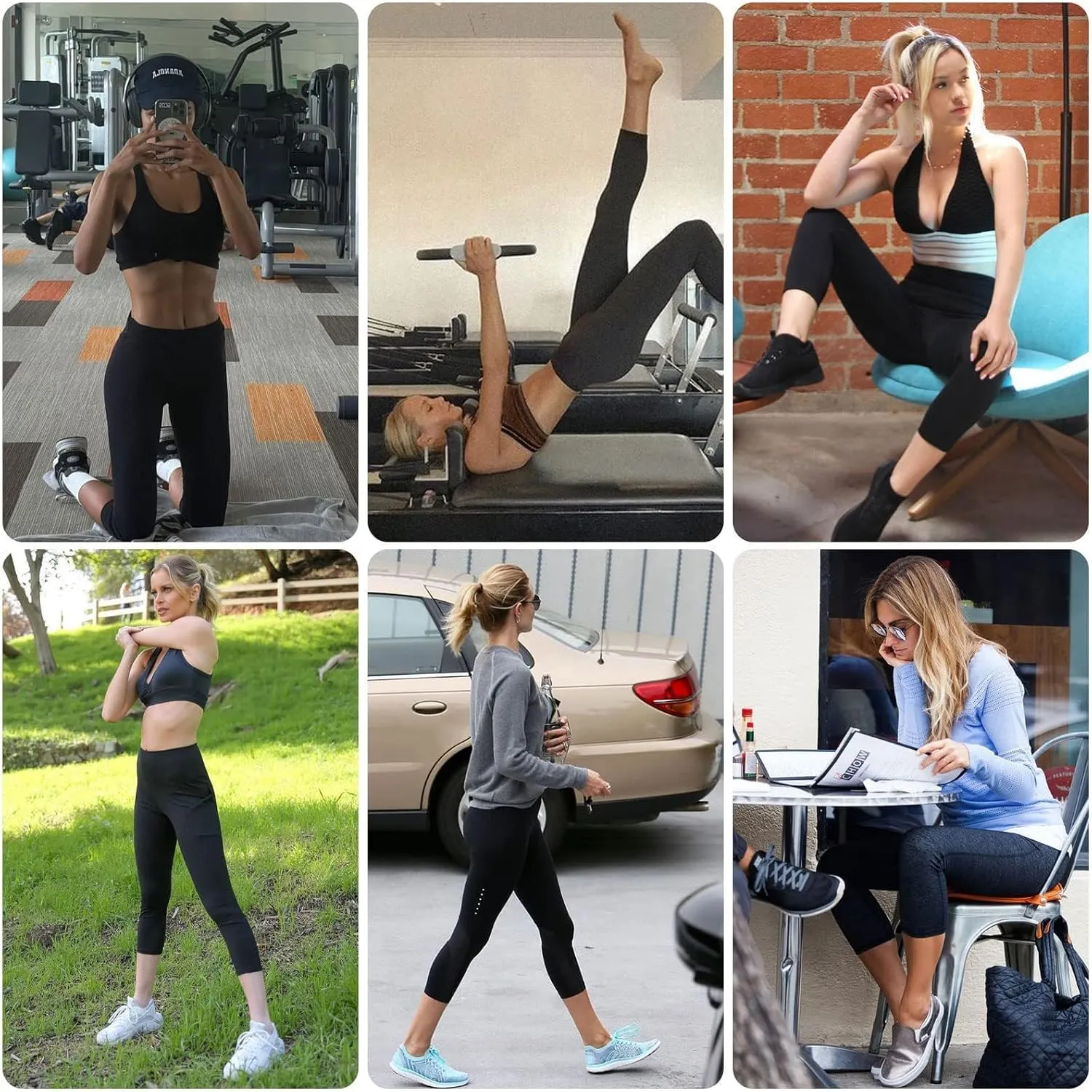 GAYHAY Capri Leggings with Pockets for Women - 19" Yoga Pants High Waist Tummy Control Compression for Workout