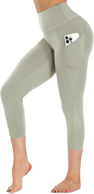 GAYHAY Capri Leggings with Pockets for Women - 19" Yoga Pants High Waist Tummy Control Compression for Workout