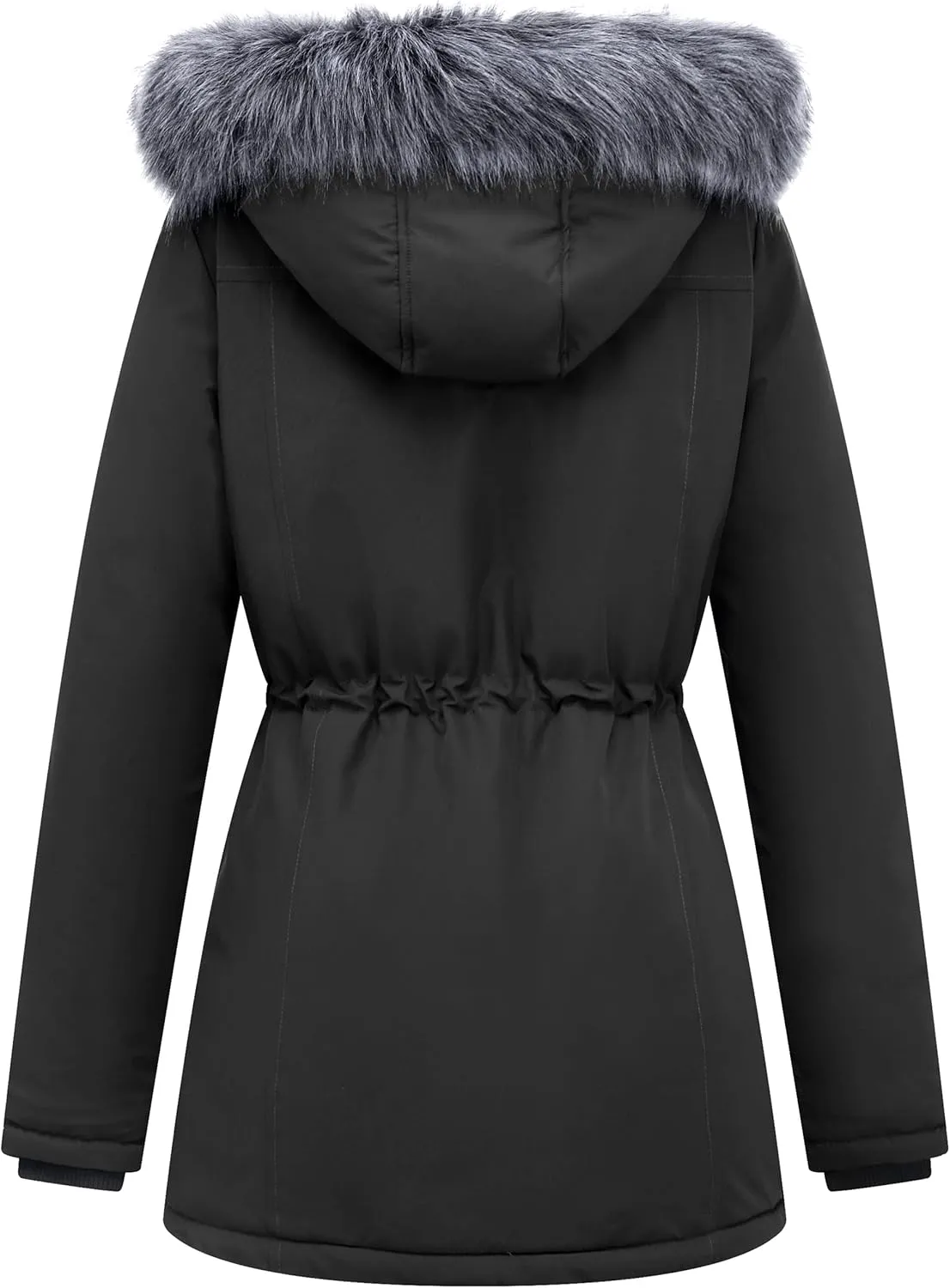 GGleaf Women's Winter Thicken Jacket Quilted Coat Puffer Parka with Faux Fur Trim Hood