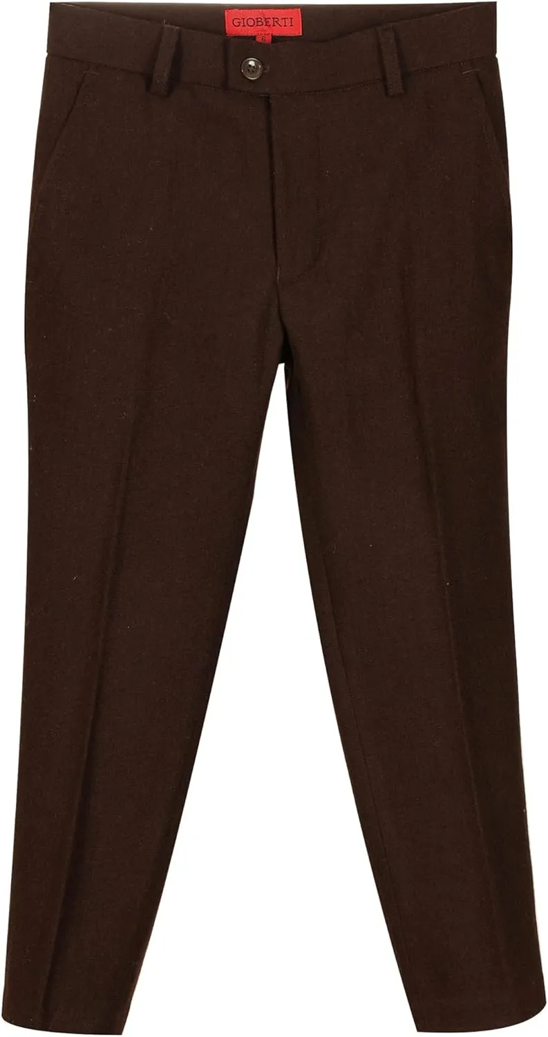Gioberti Kids and Boys 2 Piece Tweed Plaid Vest and Pants Set