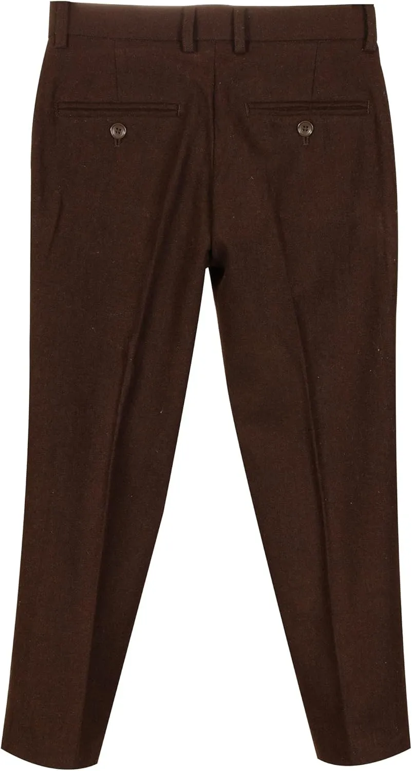 Gioberti Kids and Boys 2 Piece Tweed Plaid Vest and Pants Set