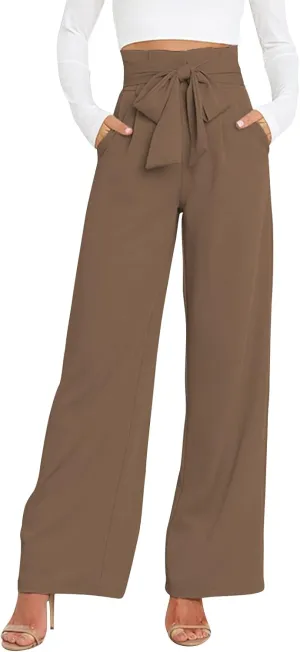 GUOLEZEEV High Waist Wide Leg Pants for Women Business Casual Outfits Dress Pants