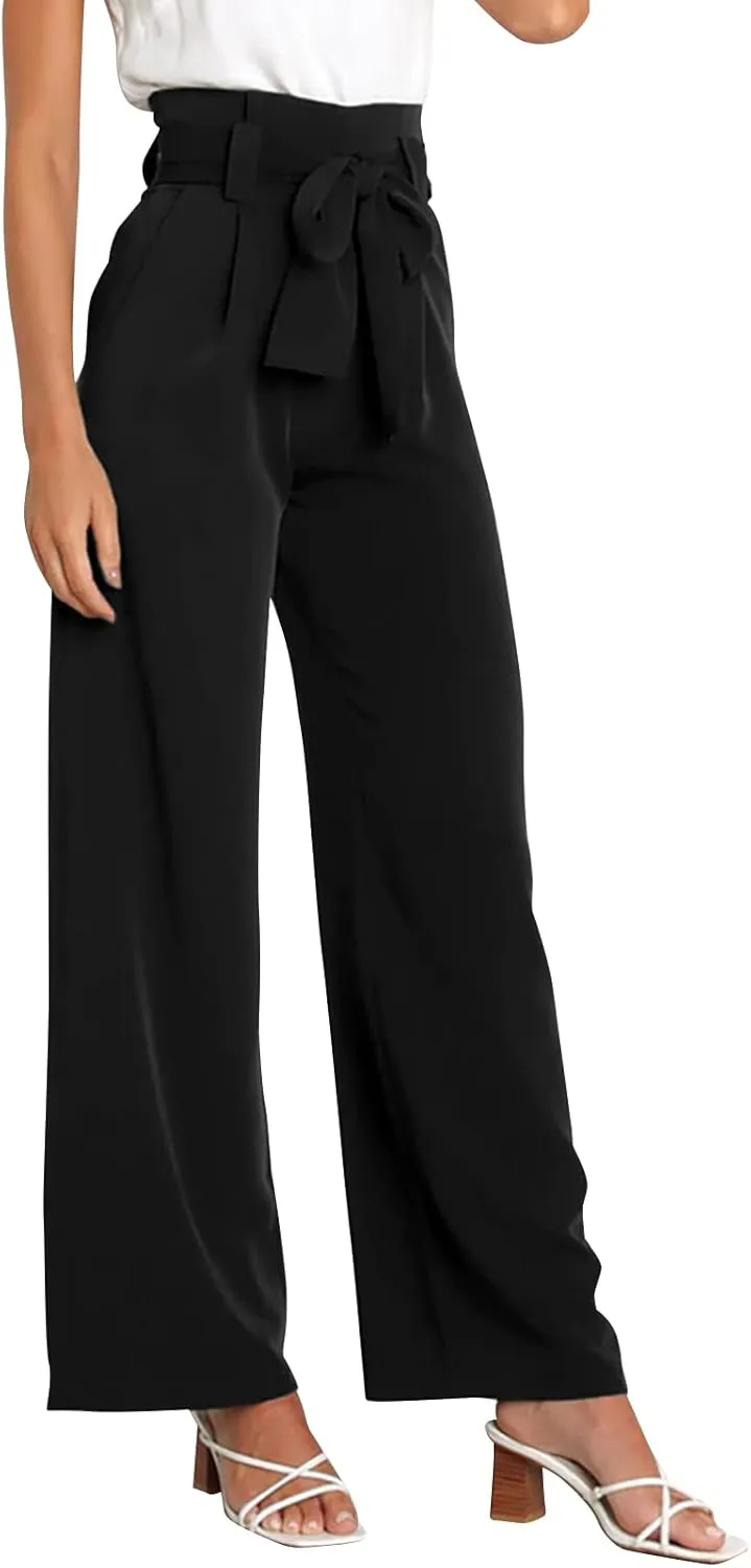 GUOLEZEEV High Waist Wide Leg Pants for Women Business Casual Outfits Dress Pants